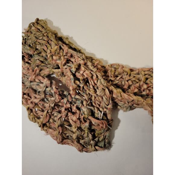 Vintage Artisan Made Hand Knit Beige Scarf - Picture 4 of 7